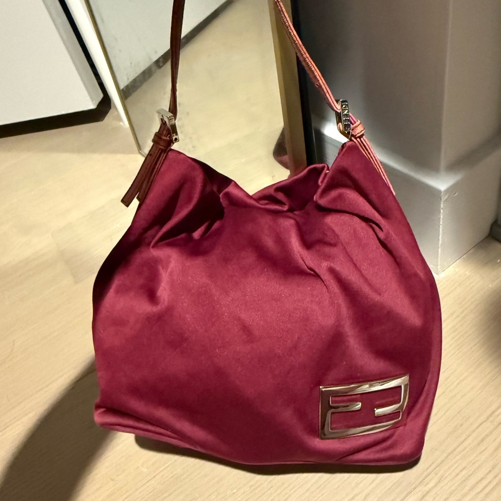 Fendi Raspberry Jersey Shoulder Bag